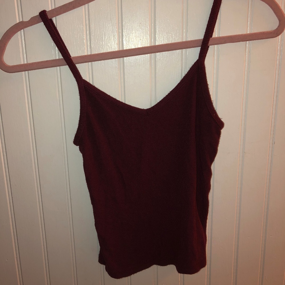 Maroon Cropped Tank Top